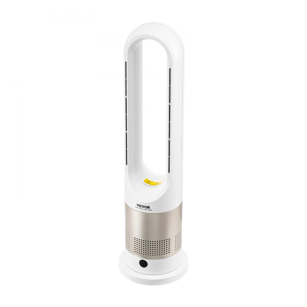VEVOR Tower Fan Bladeless, 16 ft/s Velocity Quiet Floor Fan that Blows Cold & Heating Air, 80° Oscillating Fans with 8 Speeds, 9H Timer, Standing Fans with Remote Control for Bedroom, Office, Home