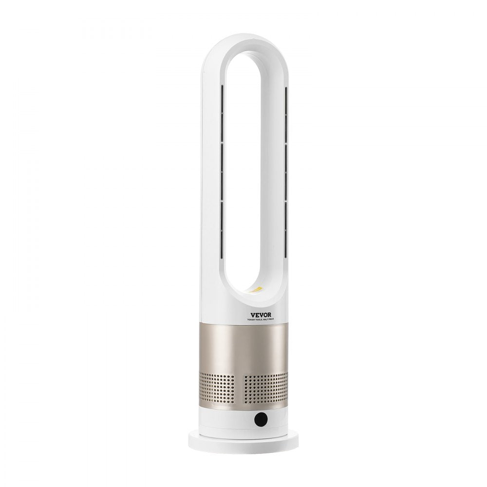 VEVOR Tower Fan Bladeless, 16 ft/s Velocity Quiet Floor Fan that Blows Cold & Heating Air, 80° Oscillating Fans with 8 Speeds, 9H Timer, Standing Fans with Remote Control for Bedroom, Office, Home