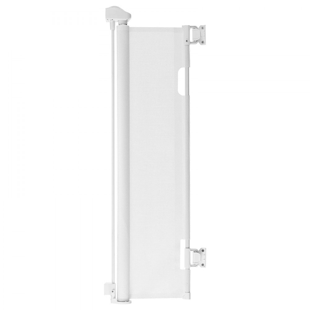 VEVOR Retractable Baby Gate, Extends to 56.3 inch Wide, 31.3 inch Tall, with Security Lock, Easy to Use, Walk Through Without Tripping, Mesh Dog Gate for Stairs, Hallways, Indoor/Outdoor, White