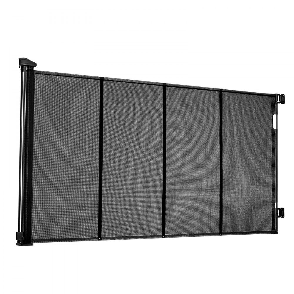VEVOR Retractable Baby Gate, Extends to 120 inch Extra Wide, 38.5 inch Tall, with Reinforced Fiberglass Strips, Avoids Crawling Through, Mesh Dog Gate for Decks, Doorways, Garages, Indoor, Black