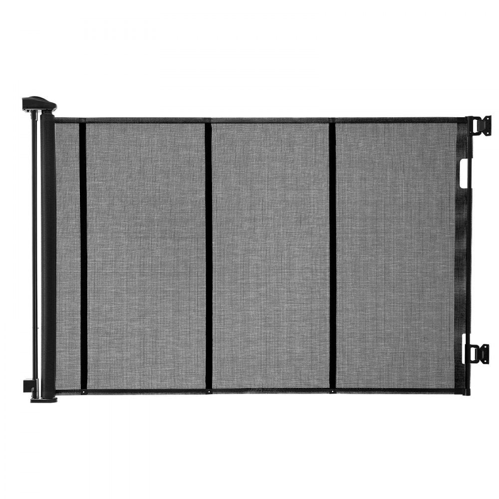 VEVOR Retractable Baby Gate, Extends to 202.7 inch Extra Wide, 39 inch Tall, with Reinforced Fiberglass Strips, Avoids Crawling Through, Mesh Dog Gate for Decks, Doorways, Garages, Indoor, Black