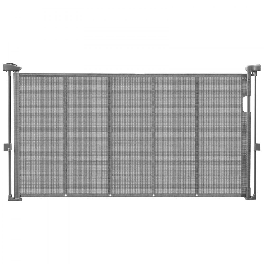 VEVOR Retractable Baby Gate, 34 inch Tall, Extends up to 55 inch Wide, Retractable Gate for Kids or Pets, Mesh Material, Easy to Install for Indoor Stairs, Doorways, Hallways, Playrooms, Gray