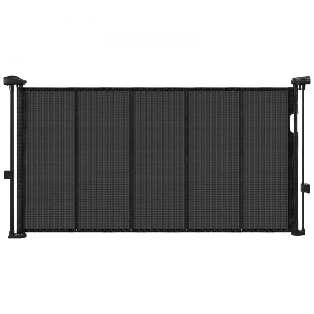 VEVOR Retractable Baby Gate, 34 inch Tall, Extends up to 55 inch Wide, Retractable Gate for Kids or Pets, Mesh Material, Easy to Install for Indoor Stairs, Doorways, Hallways, Playrooms, Black