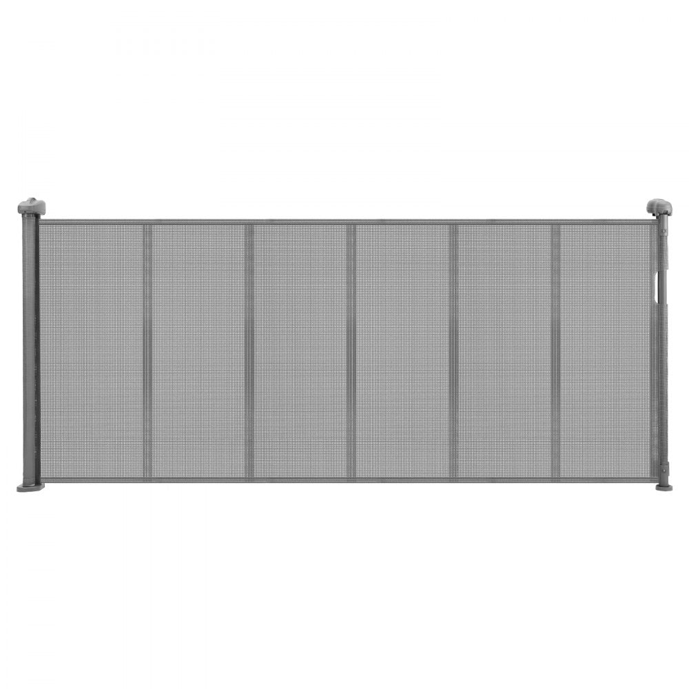 VEVOR Retractable Baby Gate, 34 inch Tall, Extends up to 71 inch Wide, Retractable Gate for Kids or Pets, Mesh Material, Easy to Install for Indoor Stairs, Doorways, Hallways, Playrooms, Gray