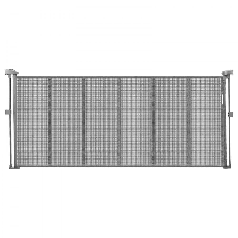 VEVOR Retractable Baby Gate, 34 inch Tall, Extends up to 71 inch Wide, Retractable Gate for Kids or Pets, Mesh Material, Easy to Install for Indoor Stairs, Doorways, Hallways, Playrooms, Gray
