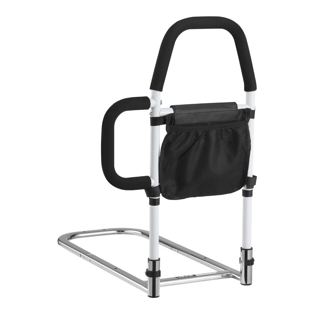 VEVOR Bed Rail for Elderly, Bedside Assist Rails with Side Handle and PU Handrail, Adjustable Height Carbon Steel Pipe Bedside Cane, Bed Bars for Seniors & Patients, Fits King, Queen, Full, Twin