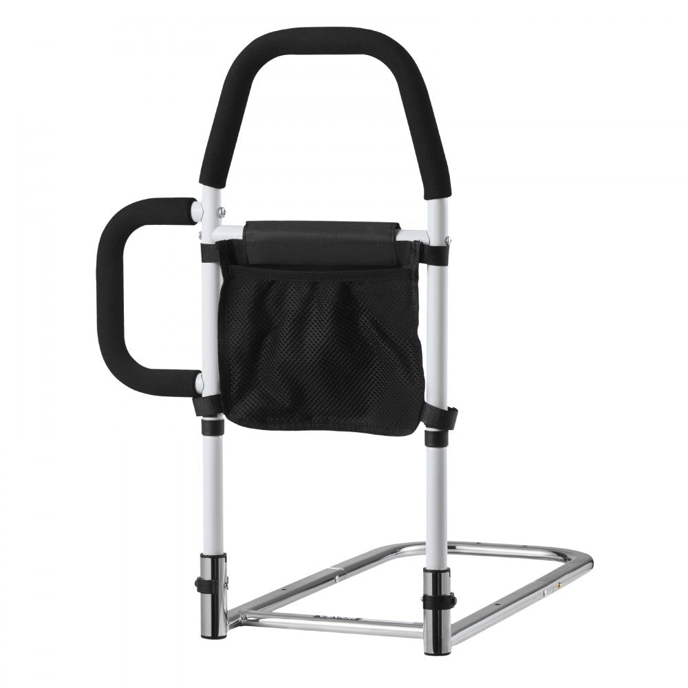 VEVOR Bed Rail for Elderly, Bedside Assist Rails with Side Handle and PU Handrail, Adjustable Height Carbon Steel Pipe Bedside Cane, Bed Bars for Seniors & Patients, Fits King, Queen, Full, Twin