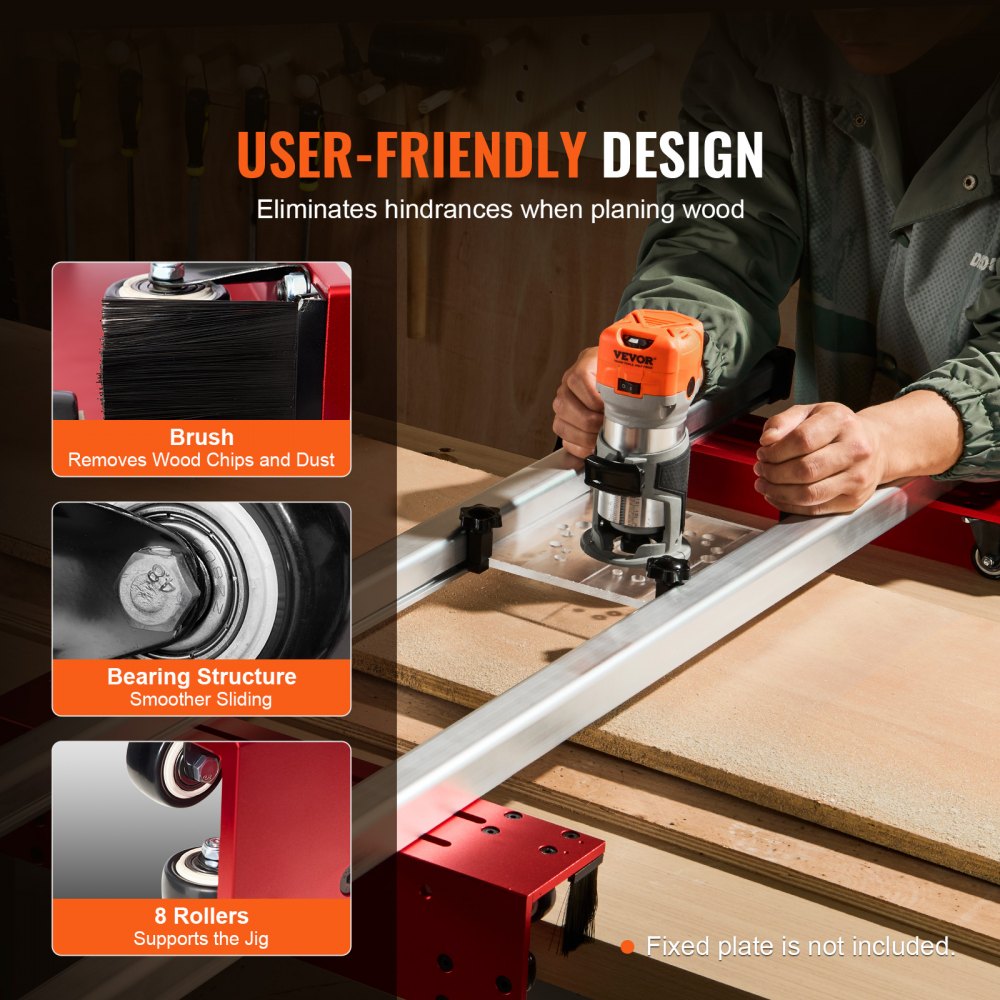 VEVOR Router Sled, 60 inches, Portable and Adjustable Slab Flattening Jig DIY Woodworking Router Sled for Flattening Slabs for Wood Flattening, Home DIY