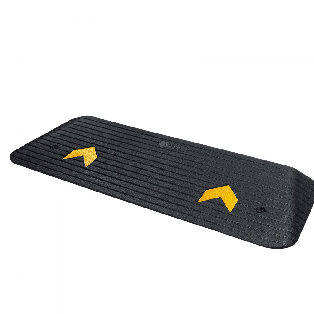 VEVOR Upgraded Rubber Threshold Ramp, 1.5" Rise Wheelchair Ramp Doorway, Natural Curb Ramp Rated 33069 lbs Load Capacity, Non-Slip Textured Surface Rubber Curb Ramp for Wheelchair and Scooter