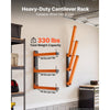 VEVOR Lumber Rack, 3-Tier 2-Pack 110 lbs per Tier, Foldable Wood Storage, Wall-mounted for Garages, Workshops, Warehouse, Basement, Heavy-Duty Cantilever Arms, Locking Pins, Steel, Orange & Black