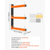 VEVOR Lumber Rack, 3-Tier 2-Pack 110 lbs per Tier, Foldable Wood Storage, Wall-mounted for Garages, Workshops, Warehouse, Basement, Heavy-Duty Cantilever Arms, Locking Pins, Steel, Orange & Black