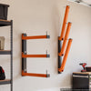 VEVOR Lumber Rack, 3-Tier 2-Pack 110 lbs per Tier, Foldable Wood Storage, Wall-mounted for Garages, Workshops, Warehouse, Basement, Heavy-Duty Cantilever Arms, Locking Pins, Steel, Orange & Black