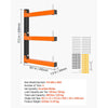 VEVOR Lumber Rack, 3-Tier 3-Pack 110 lbs per Tier, Foldable Wood Storage, Wall-mounted for Garages, Workshops, Warehouse, Basement, Heavy-Duty Cantilever Arms, Locking Pins, Steel, Orange & Black