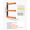 VEVOR Lumber Rack, 3-Tier 4-Pack 110 lbs per Tier, Foldable Wood Storage, Wall-mounted for Garages, Workshops, Warehouse, Basement, Heavy-Duty Cantilever Arms, Locking Pins, Steel, Orange & Black