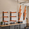 VEVOR Lumber Rack, 3-Tier 4-Pack 110 lbs per Tier, Foldable Wood Storage, Wall-mounted for Garages, Workshops, Warehouse, Basement, Heavy-Duty Cantilever Arms, Locking Pins, Steel, Orange & Black