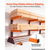 VEVOR Lumber Rack, 3-Tier 6-Pack 110 lbs per Tier, Foldable Wood Storage, Wall-mounted for Garages, Workshops, Warehouse, Basement, Heavy-Duty Cantilever Arms, Locking Pins, Steel, Orange & Black