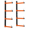 VEVOR Lumber Rack, 4-Tier 2-Pack 110 lbs per Tier, Foldable Wood Storage, Wall-mounted for Garages, Workshops, Warehouse, Heavy-Duty Cantilever Arms, 3-Level Adjustment, Steel, Orange & Black