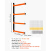 VEVOR Lumber Rack, 4-Tier 4-Pack 110 lbs per Tier, Foldable Wood Storage, Wall-mounted for Garages, Workshops, Warehouse, Heavy-Duty Cantilever Arms, 3-Level Adjustment, Steel, Orange & Black
