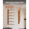 VEVOR Lumber Rack, 6-Tier 2-Pack 110 lbs per Tier, Foldable Wood Storage, Wall-mounted for Garages, Workshops, Warehouse, Basement, Heavy-Duty Cantilever Arms, Locking Pins, Steel, Orange & Black