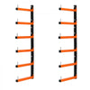 VEVOR Lumber Rack, 6-Tier 2-Pack 110 lbs per Tier, Foldable Wood Storage, Wall-mounted for Garages, Workshops, Warehouse, Basement, Heavy-Duty Cantilever Arms, Locking Pins, Steel, Orange & Black