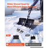 VEVOR Snow Shovel for Driveway 18" Plastic Shovel Assist Handle & D-Grip, for Home Garden Camping Outdoor Use, Steel Strip, Large Capacity Lightweight Snow Removal Tool with Extended Steel Handle