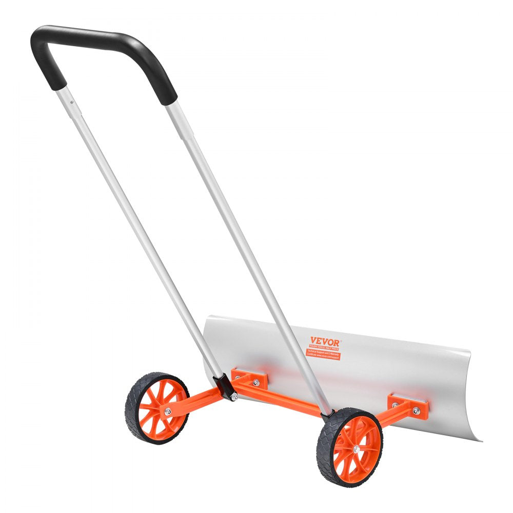 VEVOR Snow Shovel with Wheels, 30 inch Snow Shovel for Driveway, Metal Snow Shovel Pusher for Snow Removal, Heavy Duty Shovel Pusher with Wide Blade and U-shaped Aluminum Alloy Handle