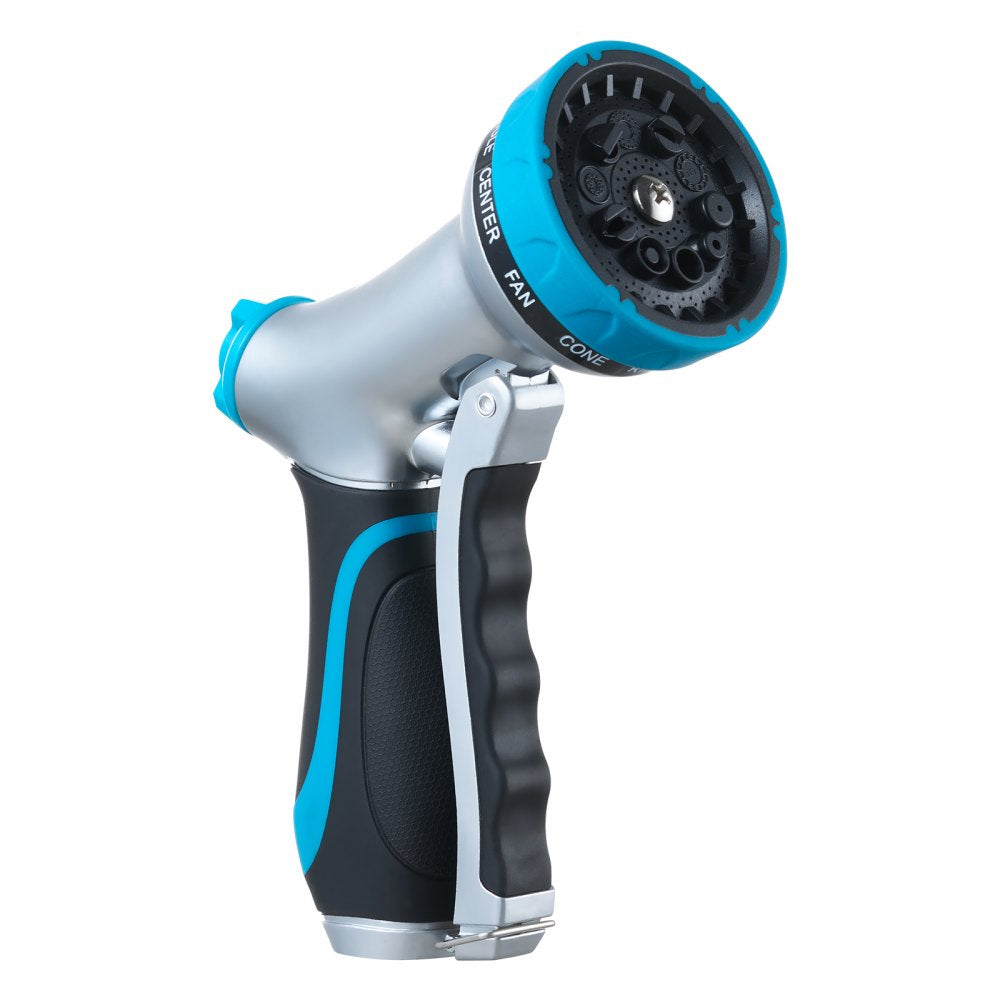 VEVOR Hose Nozzle, 10 Adjustable Spray Patterns, Metal Water Hose Nozzle with Comfortable Ergonomic Grip, Garden Hose Nozzle Sprayer with Flow Control for Watering Plants & Lawns, Washing Cars & Pets