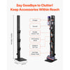 VEVOR Vacuum Stand, Compatible with Dyson G5 V15 V12 V11 V10 V8 V7 V6 Series Upright Vacuums Cleaners & Accessories, Stable Vacuum Stand Holder with 6 Hooks and Non-slip Footpads, Black