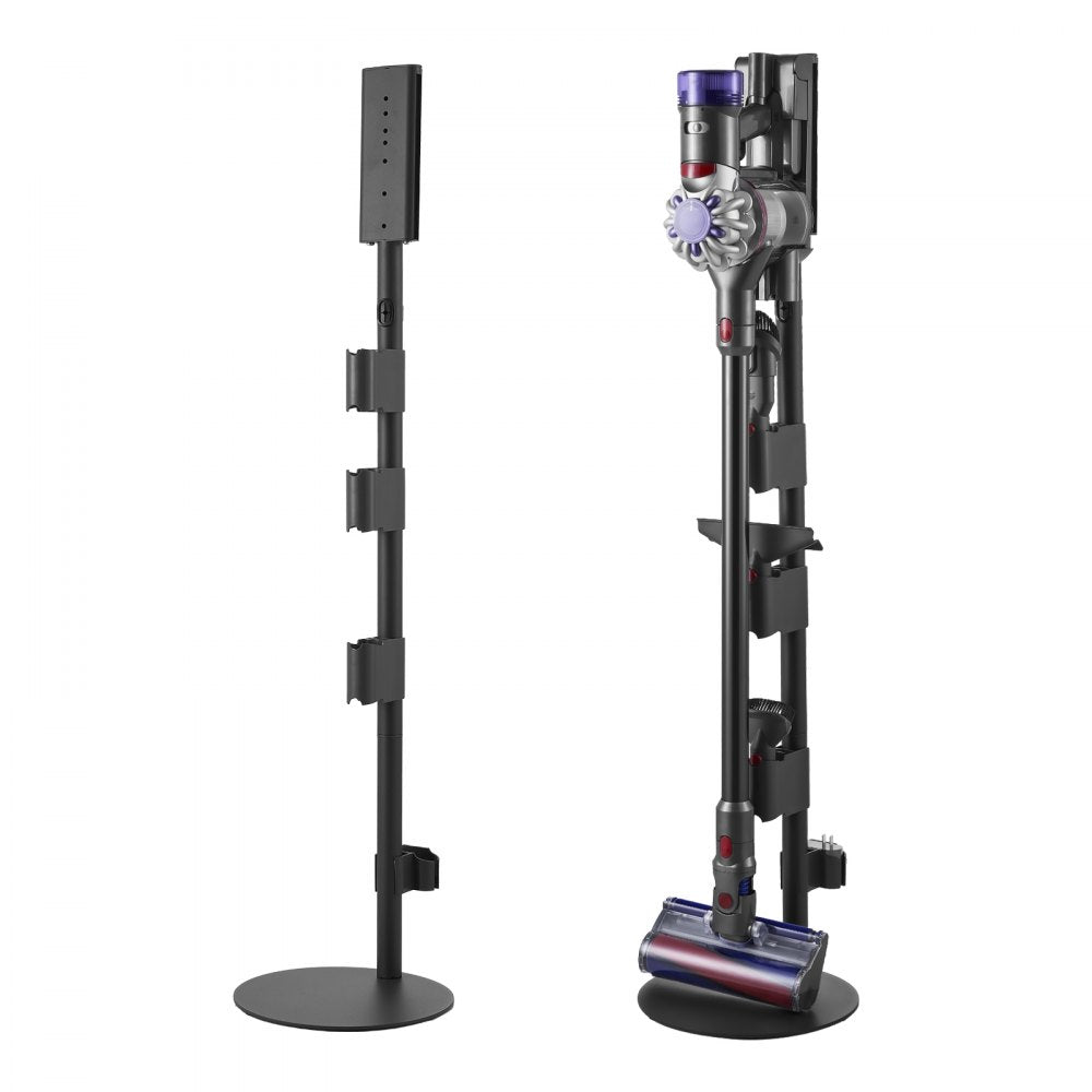 VEVOR Vacuum Stand, Compatible With V7 V8 V10 V11 V12 V15 Series Upright Vacuum Cleaners & Accessories, Stable Vacuum Stand Holder with 4 Anti-slip Pads and 3 Clips for Storing 6 Brush Heads