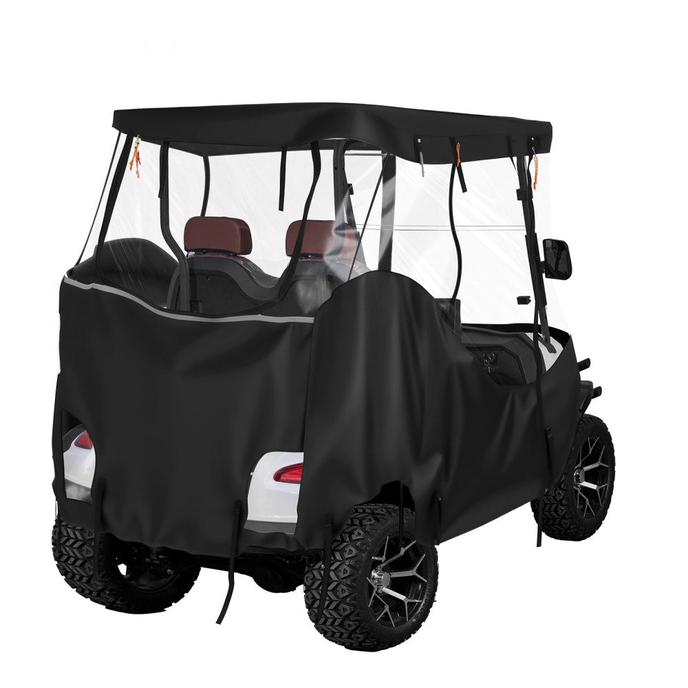 VEVOR Golf Cart Cover, Visible Full-Enclosure 2&2+2 Passenger Golf Cart, 420D Waterproof Oxford Fabric Club Car Cover Fits Most Carts Club Car, Yamaha, EZGO, Honda, PVC Coating & Windproof Hook Design
