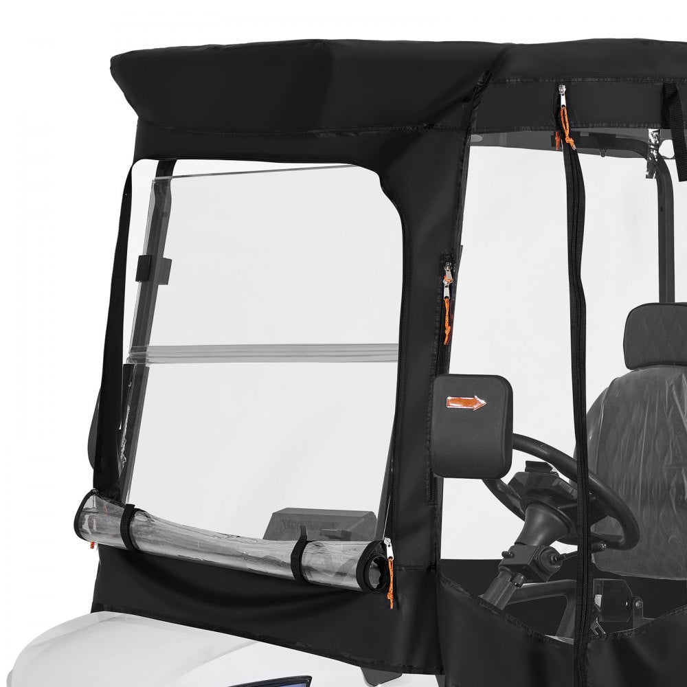 VEVOR Golf Cart Cover, Visible Full-Enclosure 2&2+2 Passenger Golf Cart, 420D Waterproof Oxford Fabric Club Car Cover Fits Most Carts Club Car, Yamaha, EZGO, Honda, PVC Coating & Windproof Hook Design