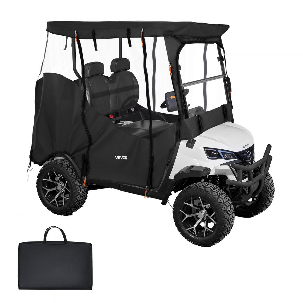 VEVOR Golf Cart Cover, Visible Full-Enclosure 2&2+2 Passenger Golf Cart, 420D Waterproof Oxford Fabric Club Car Cover Fits Most Carts Club Car, Yamaha, EZGO, Honda, PVC Coating & Windproof Hook Design
