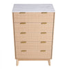 VEVOR 5 Fluted Drawer Dresser, Wooden Chest of Drawers with Sliding & Anti-tip Device, Modern Minimalist Dresser Chest, Closet Storage Organizer for Living Room, Hallway, Bedroom, Entryway, Light Wood