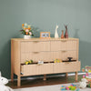 VEVOR 6 Fluted Drawer Dresser, Wooden Chest of Drawers with Sliding & Anti-tip Device, Modern Minimalist Dresser Chest, Closet Storage Organizer for Living Room, Hallway, Entryway, Light Wood