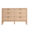 VEVOR 6 Fluted Drawer Dresser, Wooden Chest of Drawers with Sliding & Anti-tip Device, Modern Minimalist Dresser Chest, Closet Storage Organizer for Living Room, Hallway, Entryway, Light Wood
