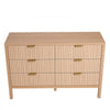 VEVOR 6 Fluted Drawer Dresser, Wooden Chest of Drawers with Sliding & Anti-tip Device, Modern Minimalist Dresser Chest, Closet Storage Organizer for Living Room, Hallway, Entryway, Light Wood