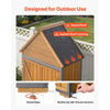 VEVOR Outdoor Storage Shed, 44.09" x 66.93" Wood & Metal Garden Tool Shed with Lockable Doors & Sloped Roof, Waterproof Outside Storage Cabinet with Shelves & Floor for Backyard Patio Lawn, Brown