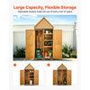 VEVOR Outdoor Storage Shed, 44.09" x 66.93" Wood & Metal Garden Tool Shed with Lockable Doors & Sloped Roof, Waterproof Outside Storage Cabinet with Shelves & Floor for Backyard Patio Lawn, Brown