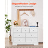 VEVOR 7 Drawer Dresser, Wooden Chest of Drawers with Sliding with Anti-tip Device, Modern Minimalist Dresser Chest, Closet Storage Organizer for Living Room, Hallway, Bedroom, Entryway, Light Wood
