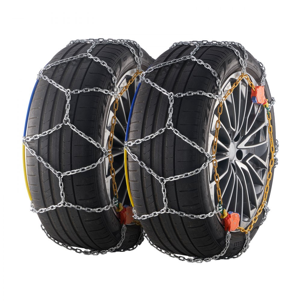 VEVOR Auto Tightening Snow Chains, Diamond Mesh Traction Wheel Chains for Anti-slip, Alloy Steel Tire Chains for Tires 265/75-15, 265/75-16, LT265/75-16, 255/75-17, LT255/75-17, 275/45-22, 265/70-16