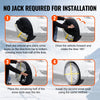 VEVOR Thickened Snow Socks for Tires, Full Coverage Tire Socks with Polyester Fiber, Snow Traction Tire Cover for Car, SUV, Pickup and Truck (Pack of 2)-Large