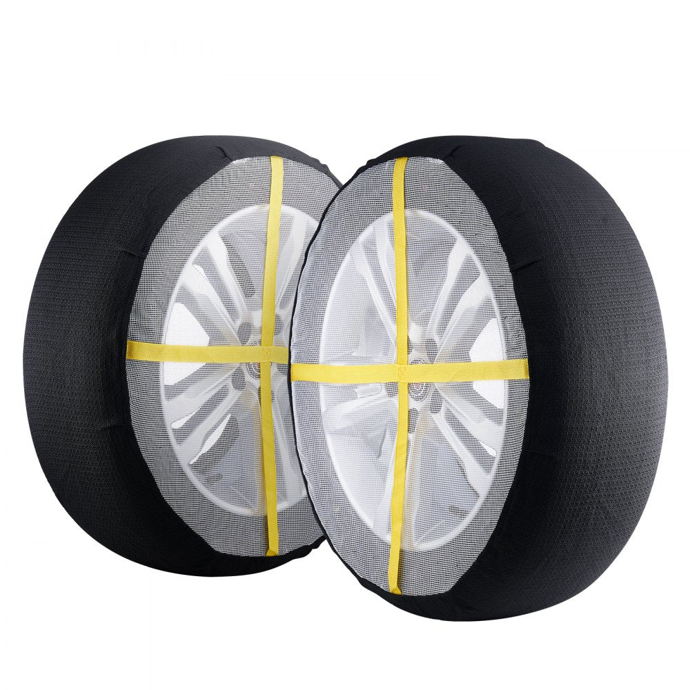 VEVOR Thickened Snow Socks for Tires, Full Coverage Tire Socks with Polyester Fiber, Snow Traction Tire Cover for Car, SUV, Pickup and Truck (Pack of 2)-Large