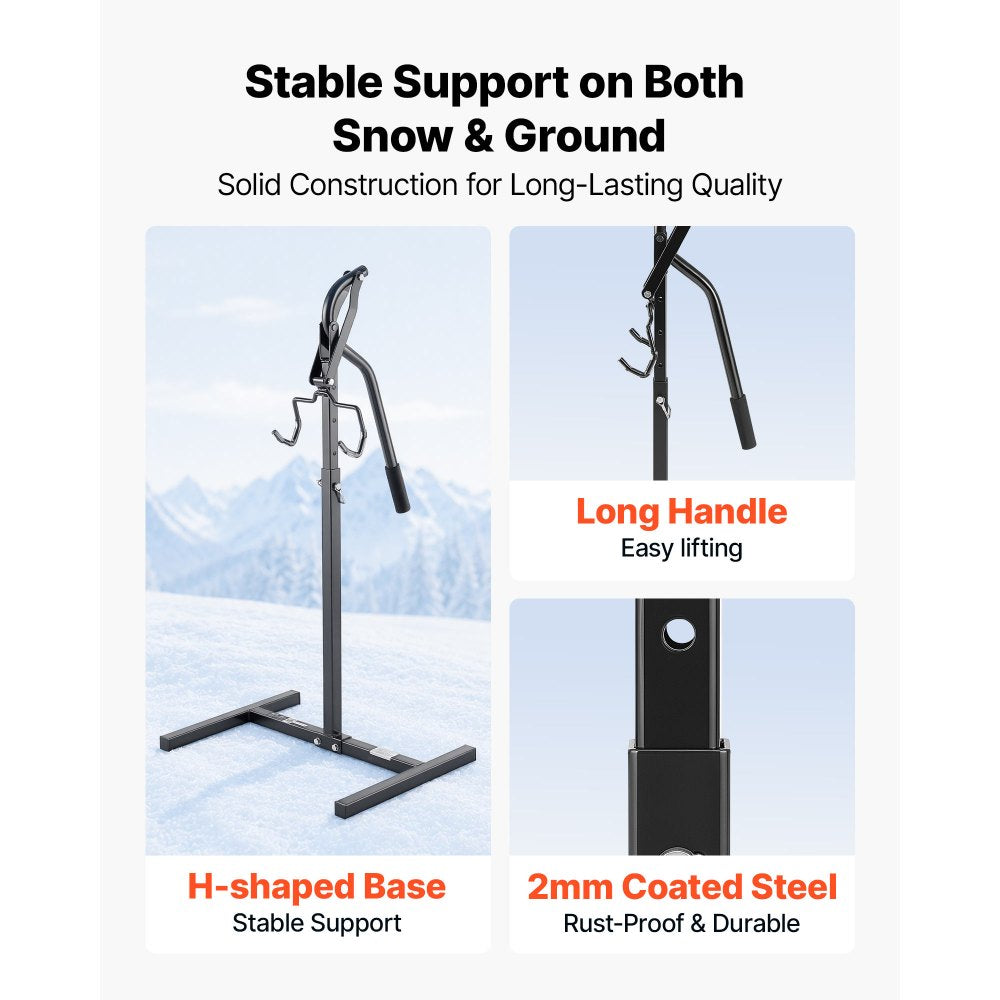 VEVOR Snowmobile Lever Lift Stand 18"- 33" Lift Height 750LBS Capacity, 5-Level Adjustable Height, Heavy-Duty Steel Snowmobile Lift Stand for Easy Track Maintenance & Repairs, Fits Most Snowmobiles