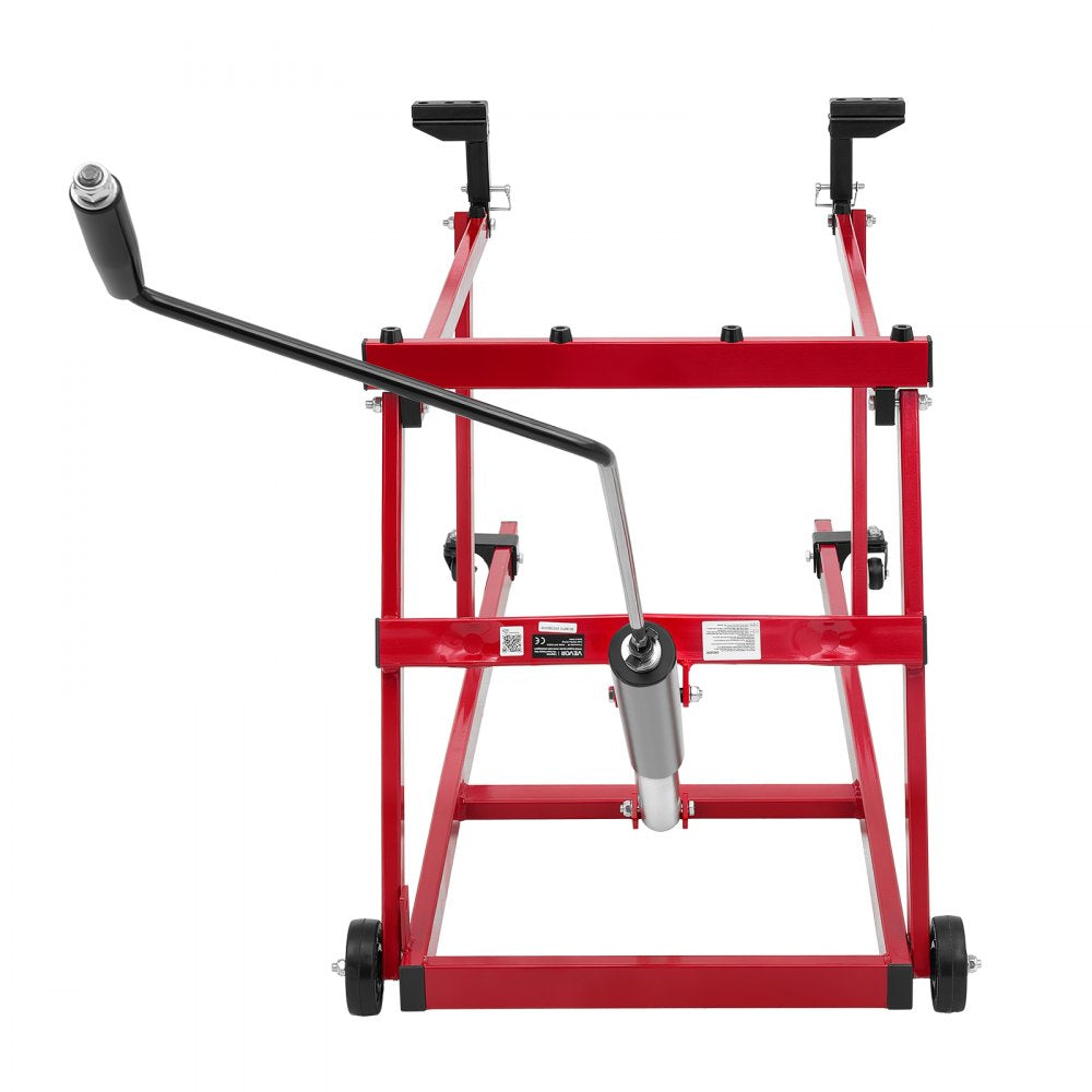 VEVOR Snowmobile Dolly Lift Stand 5.5"-28" Lift Height & Manual Hand Crank, 1000LBS Load Capacity with Wheels, Heavy-Duty Steel Support, Foldable Snowmobile Lifting Stand for Easy Maintenance & Repair