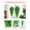 VEVOR Artificial Ferns, 12 Pcs Fake Hanging Boston Fern Bush Plant with 32 Inch Hanging Length, Plastic Faux Greenery for Indoor/Outdoor Decor, For Wall, Wedding Party, Home, Porch Garden, No Basket