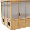 VEVOR Wooden Greenhouse 6'x12' Fir Wood Walk-In Greenhouse Kit Sloped Roof, for Outdoor Garden Backyard, Heavy Duty Green House with Polycarbonate Panels, Foldable Shelves, Tool Rails & Lockable Door