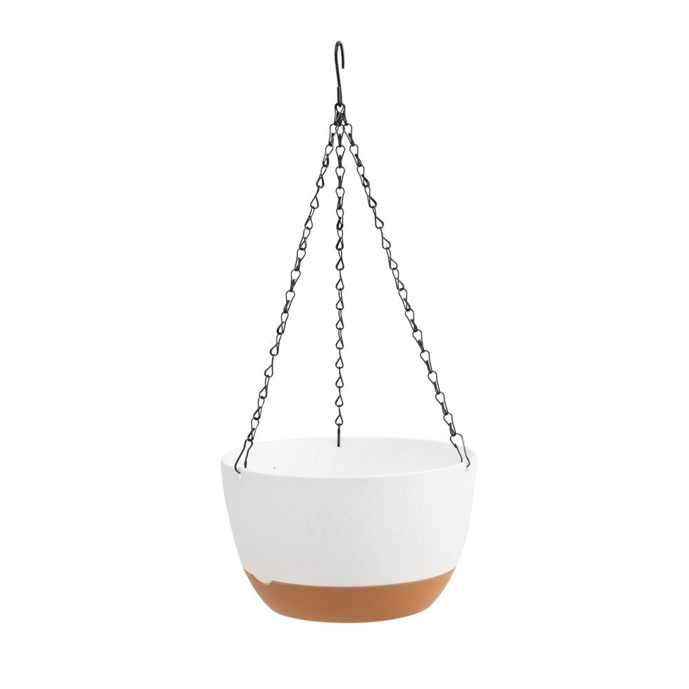 VEVOR Hanging Planters, 10 Inch Self-Watering Hanging Planter, 2 Pack Flower Pots with Drainage Hole & 2 Kinds of Plant Hangers, Plastic Basket Pots, for Garden Home Decor, Indoor & Outdoor Plants