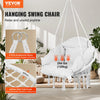 VEVOR Hanging Hammock Swing Chair, Macramé Hanging Chair with Cushion and Mounting Hardware, Cotton Rope Swing Chair for Bedroom, Balcony, Patio, Garden, 264 lbs Capacity, White