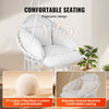 VEVOR Hanging Hammock Swing Chair, Macramé Hanging Chair with Cushion and Mounting Hardware, Cotton Rope Swing Chair for Bedroom, Balcony, Patio, Garden, 264 lbs Capacity, White