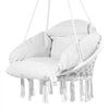 VEVOR Hanging Hammock Swing Chair, Macramé Hanging Chair with Cushion and Mounting Hardware, Cotton Rope Swing Chair for Bedroom, Balcony, Patio, Garden, 264 lbs Capacity, White